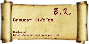 Brauner Klára névjegykártya