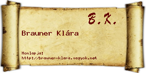 Brauner Klára névjegykártya